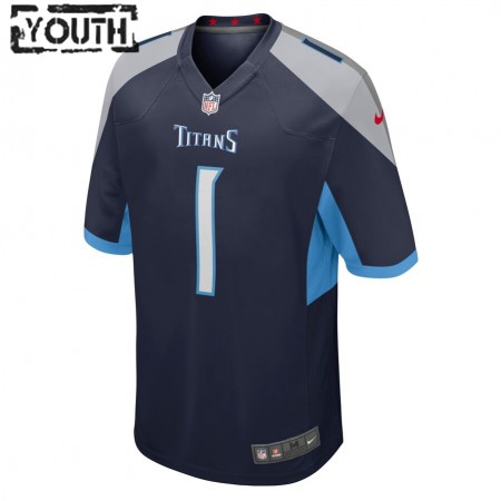 Camiseta Niño Tennessee Titans Caleb Farley 1 Nike Navy 2021 NFL Draft
